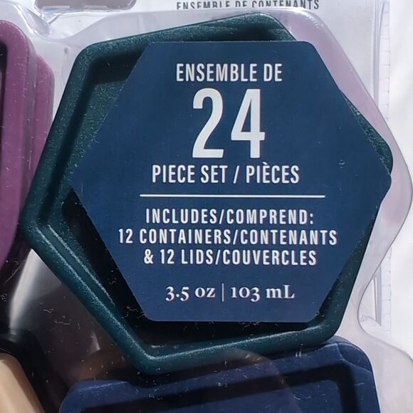 NWT 24 PC's Mix Of Hexagonal Container Set with Lids - Picture 2 of 7